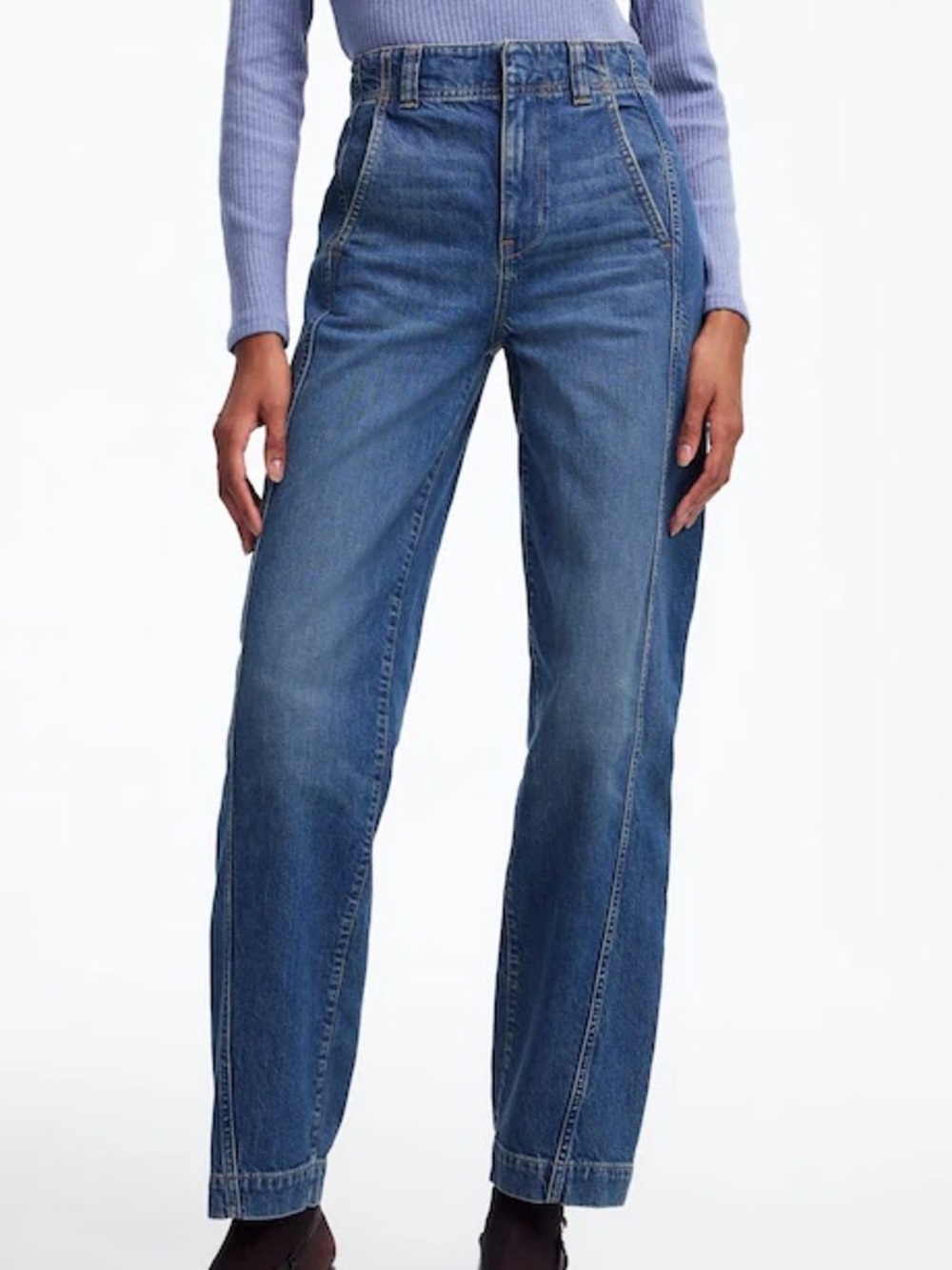 Madewell Women 25 Concho Wash High-Rise Tapered Denim Trousers Jeans NWT NS931
